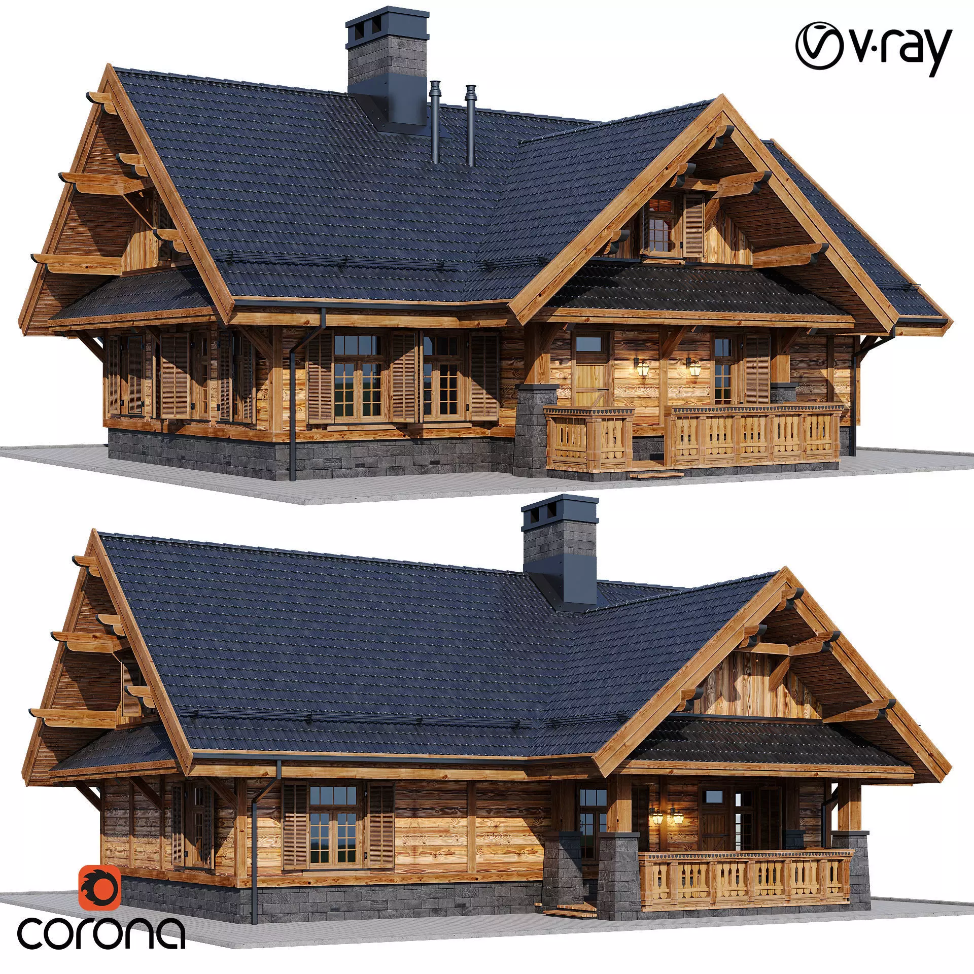 Eco wood v1 with BLENDER file 3D model