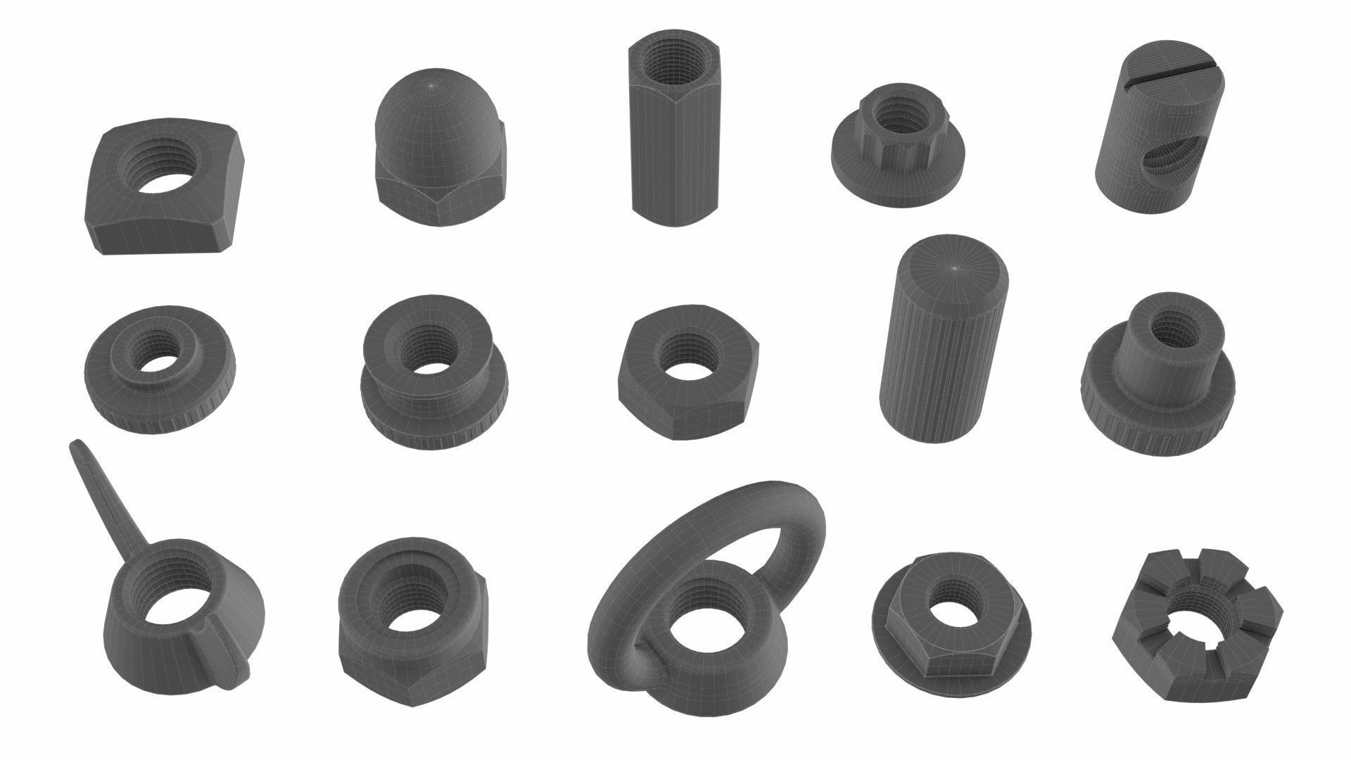 Large collection of fasteners 3D model_11