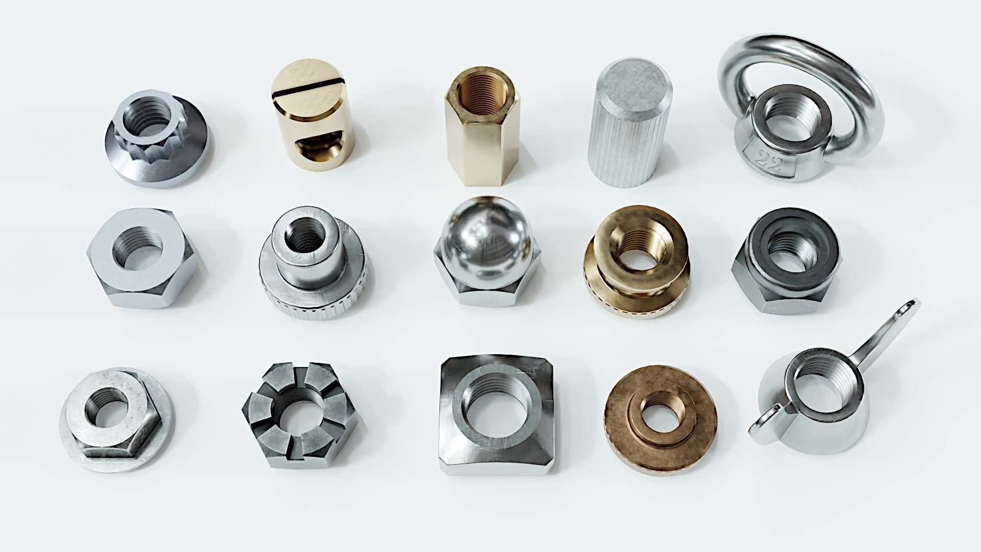 Large collection of fasteners 3D model_7