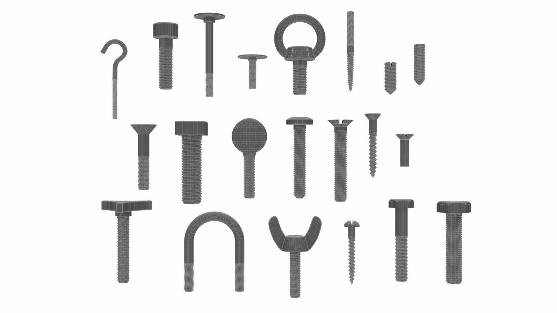 Large collection of fasteners 3D model_6