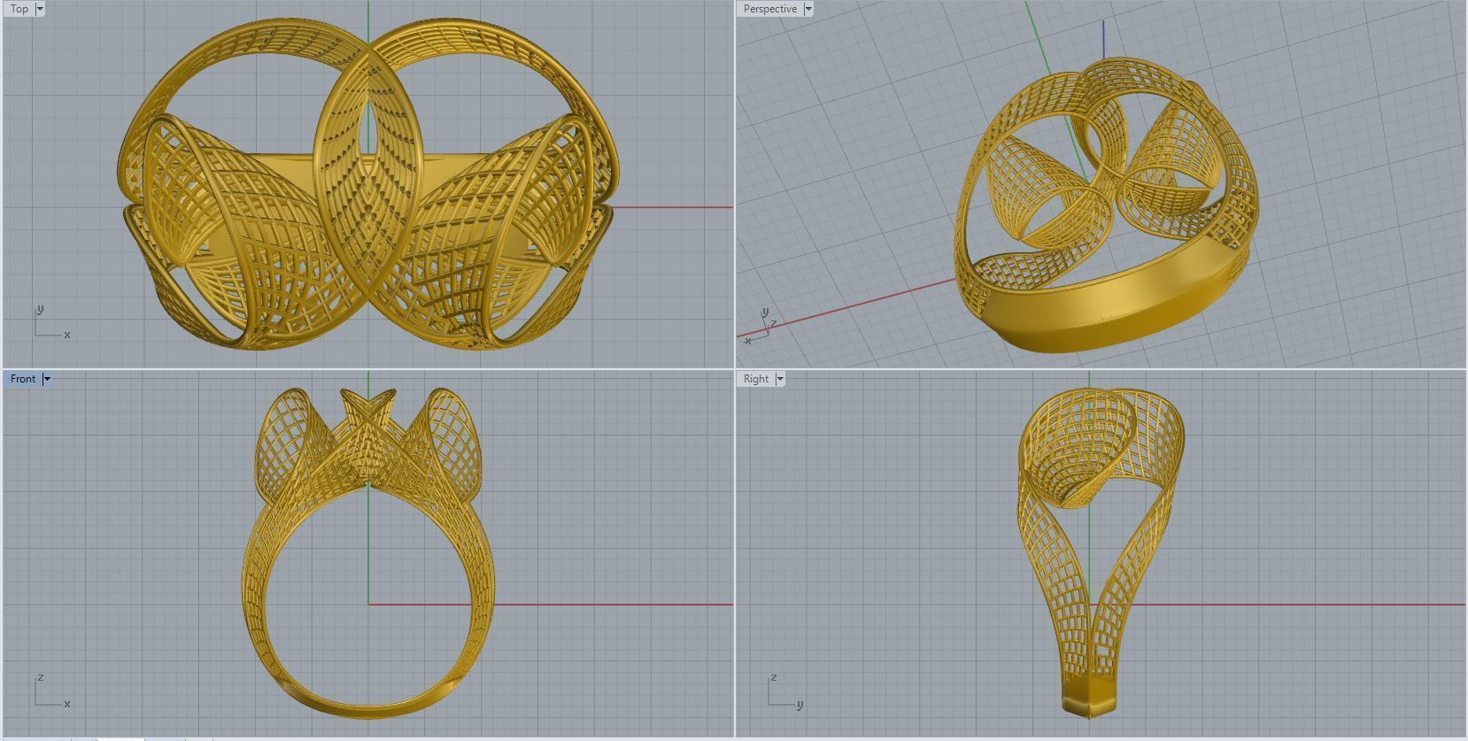 woman ring 3D print model_4