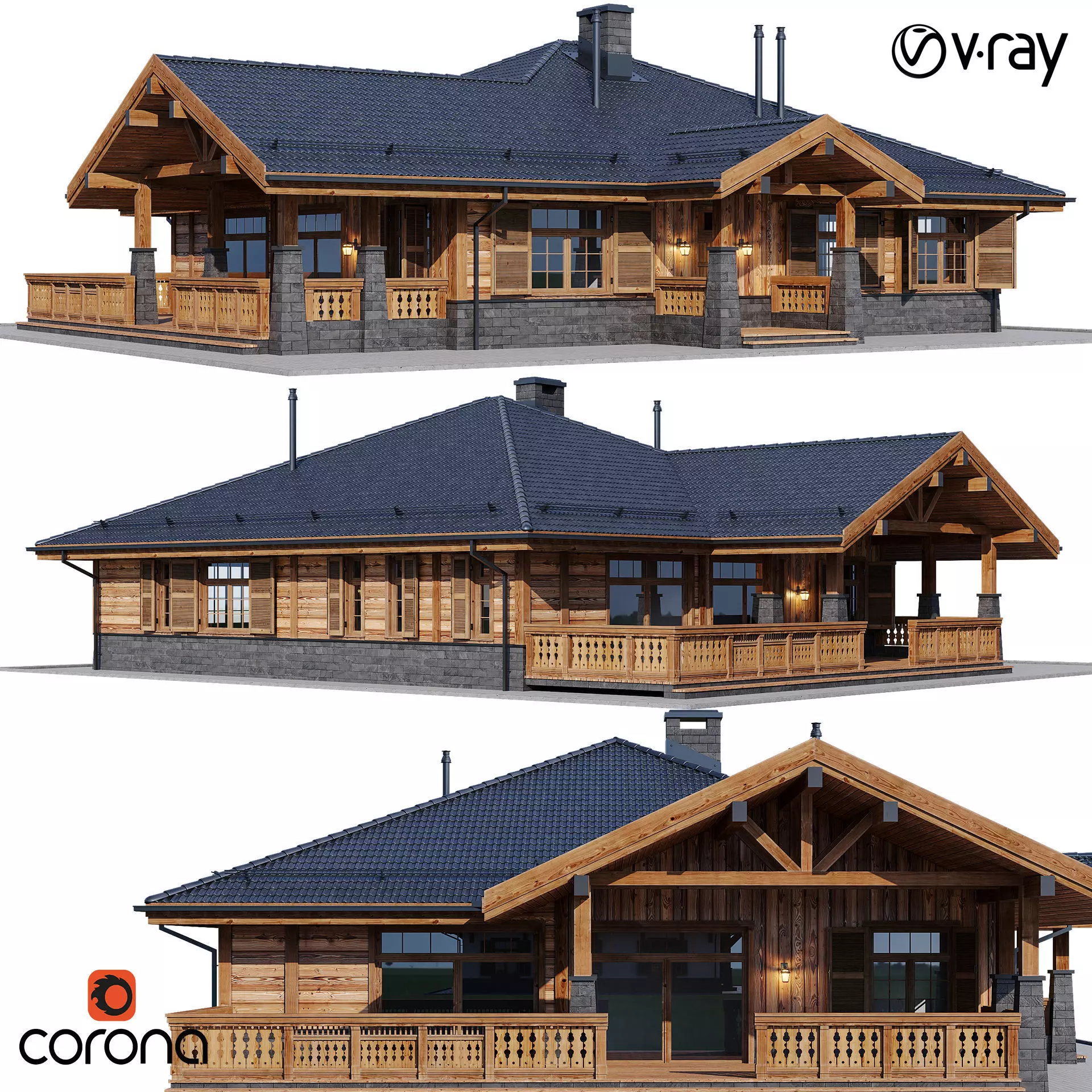 Eco wood v2 with BLENDER file 3D model