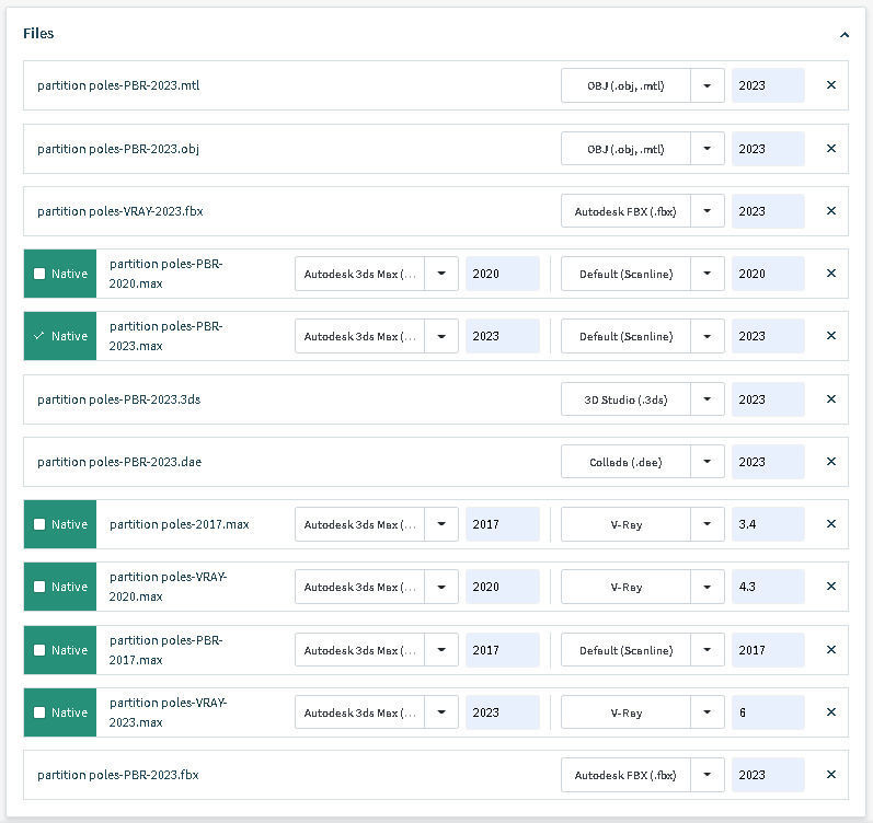 Partition poles 3D model_12