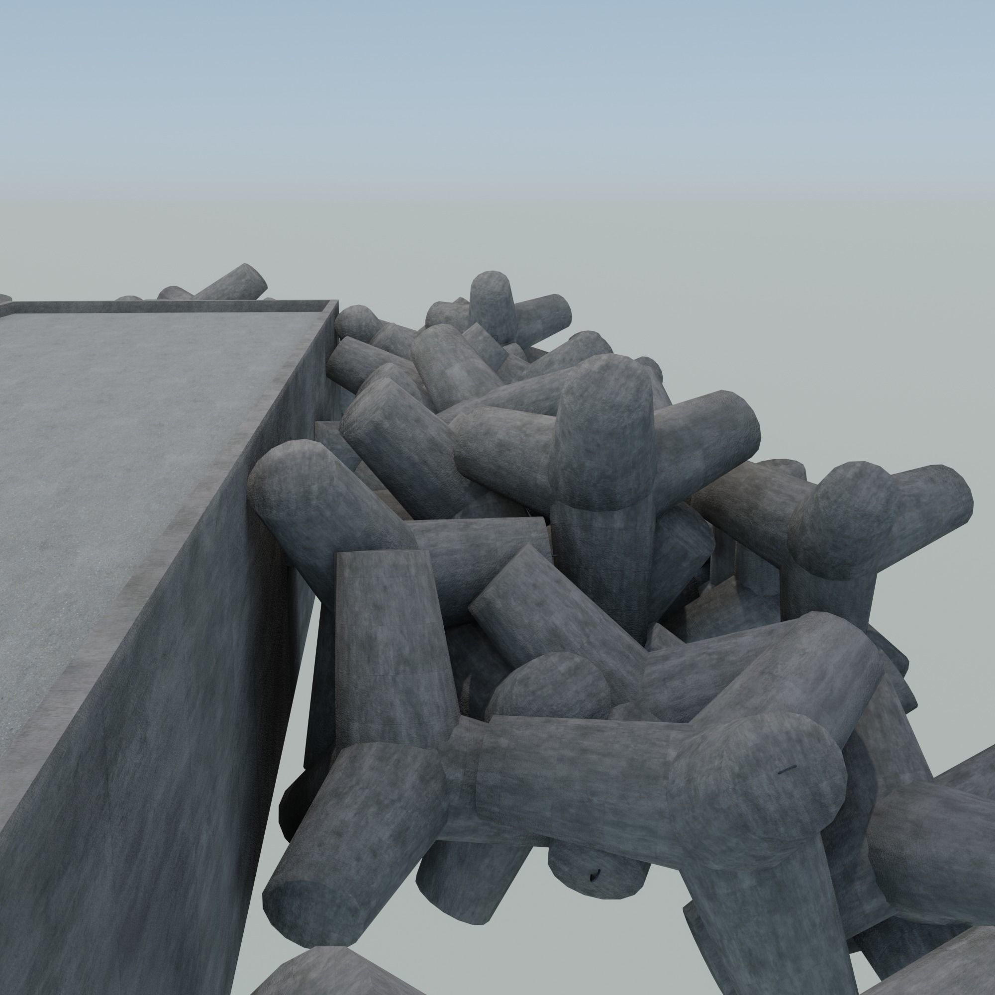 Pier breakwater 3D model_1