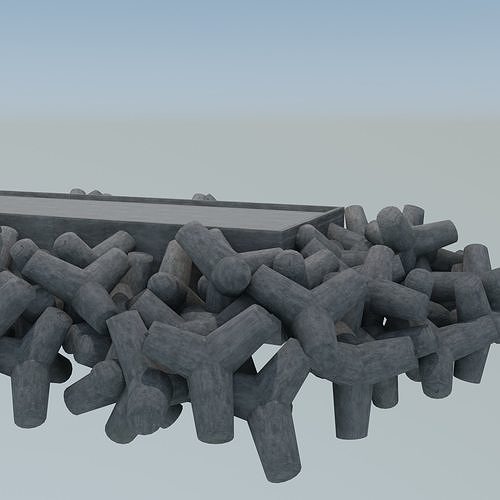 Pier breakwater 3D model