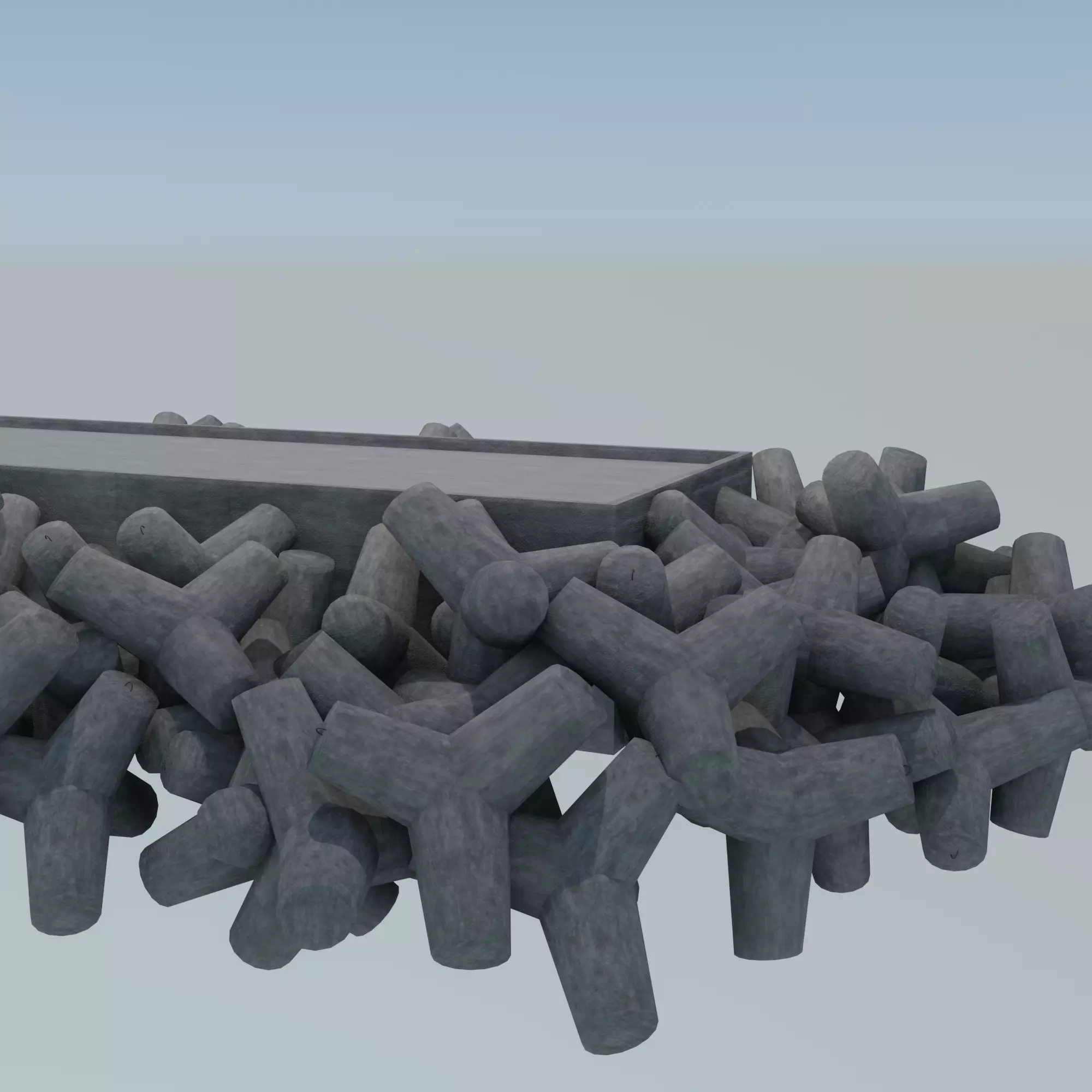 Pier breakwater 3D model_0