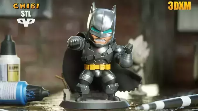 Marvel United Armoured Batman Chibi STL for 3D Printing ChibiSTL