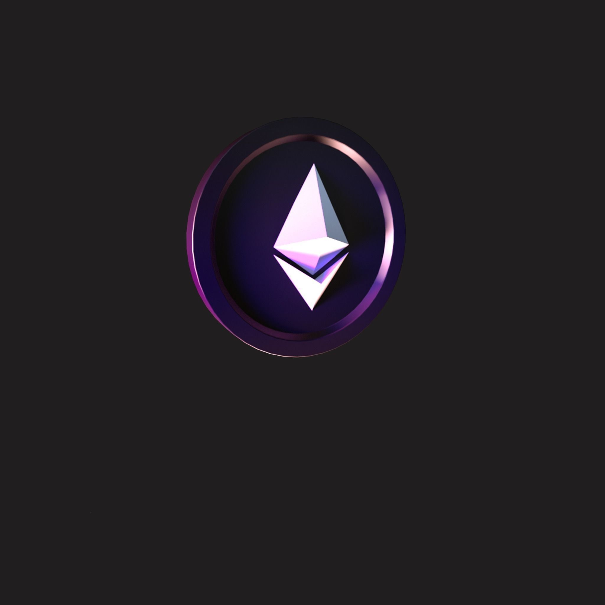 Ethereum ETH crypto Coin 3D model Low-poly 3D model_1