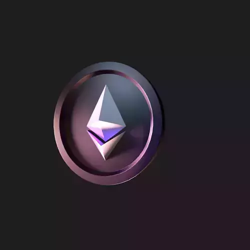 Ethereum ETH crypto Coin 3D model Low-poly 3D model