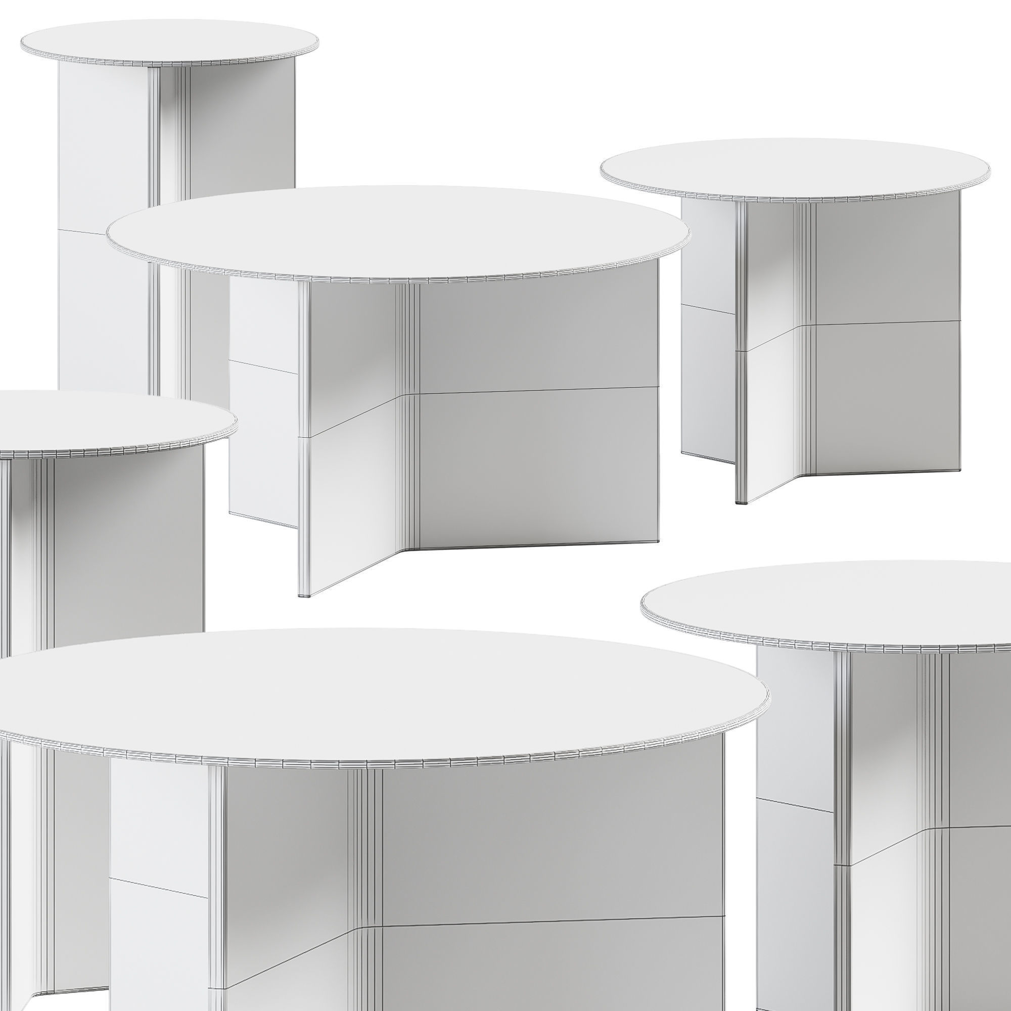 Hay Slit Coffee Tables set 3D model_1