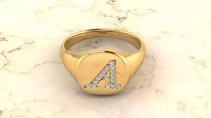 Alphabet Jewelry Ring A