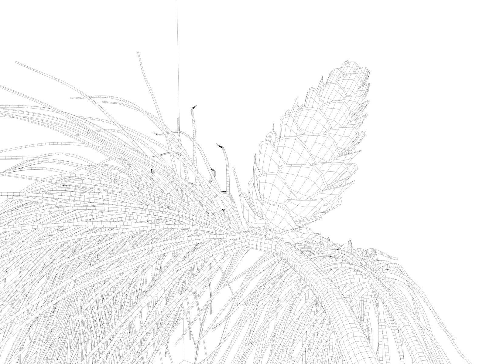 Vase Bowls with Pine Branch 3D model_4