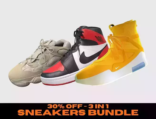 Shoes Sneakers - BUNDLE 3D Model Collection