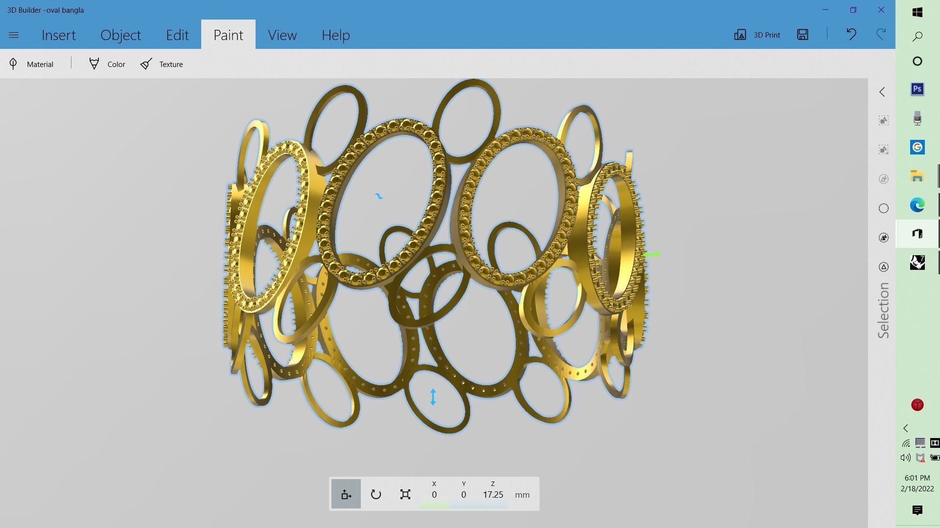oval bangle stl verified 3D print model_1