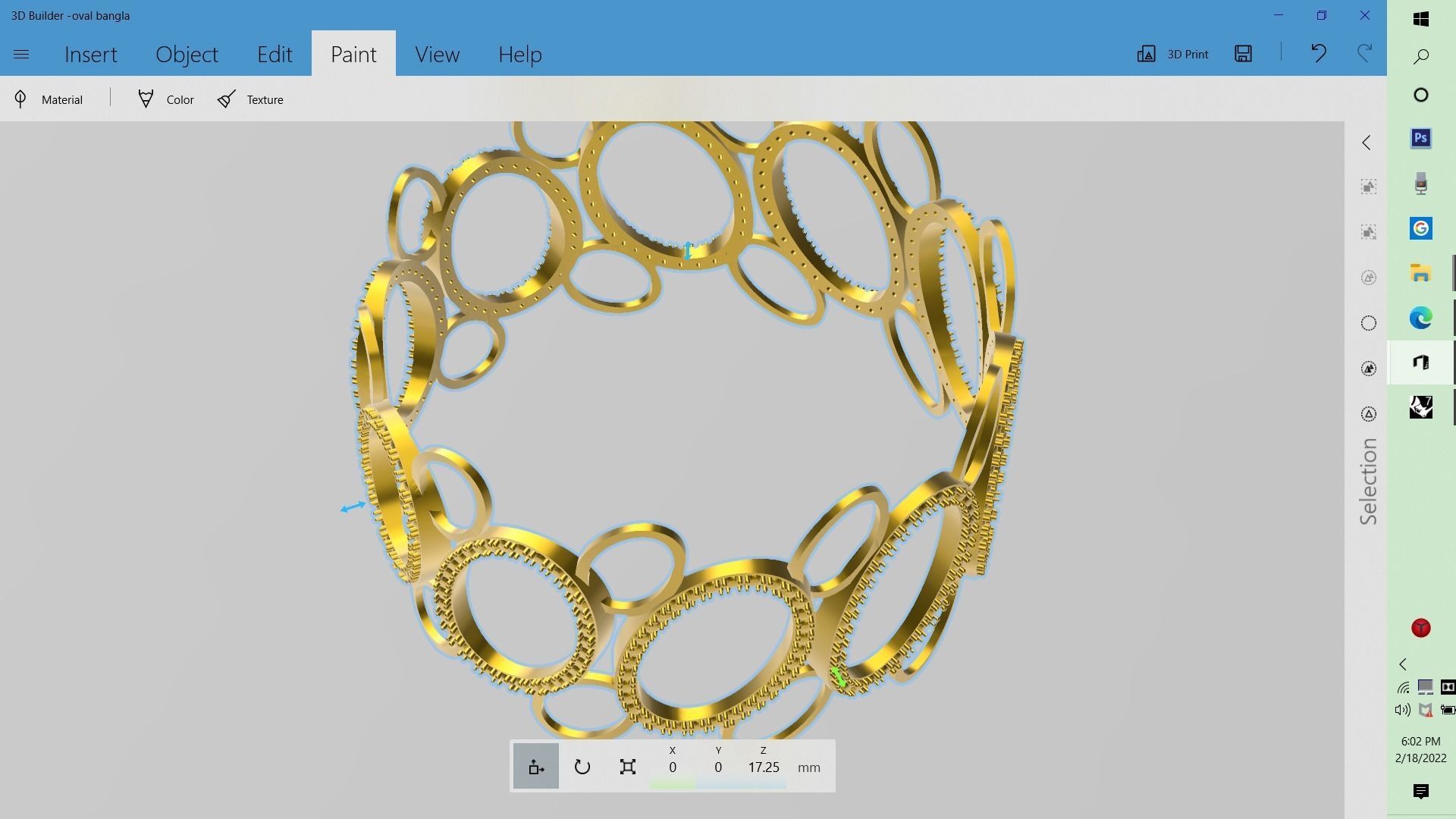 oval bangle stl verified 3D print model_3