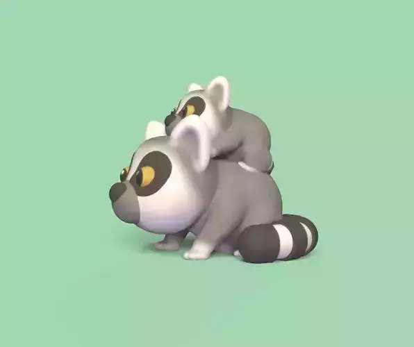 Lemur With Baby 3D print model
