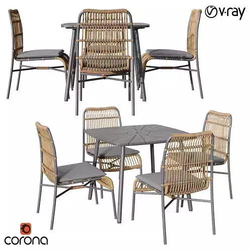 Rattan mixed outdoor set 