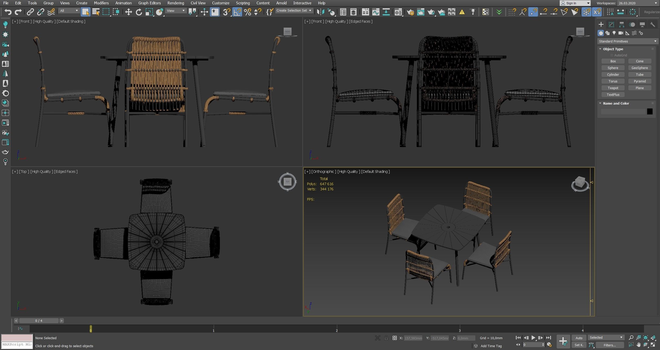Rattan mixed outdoor set 3D model_11