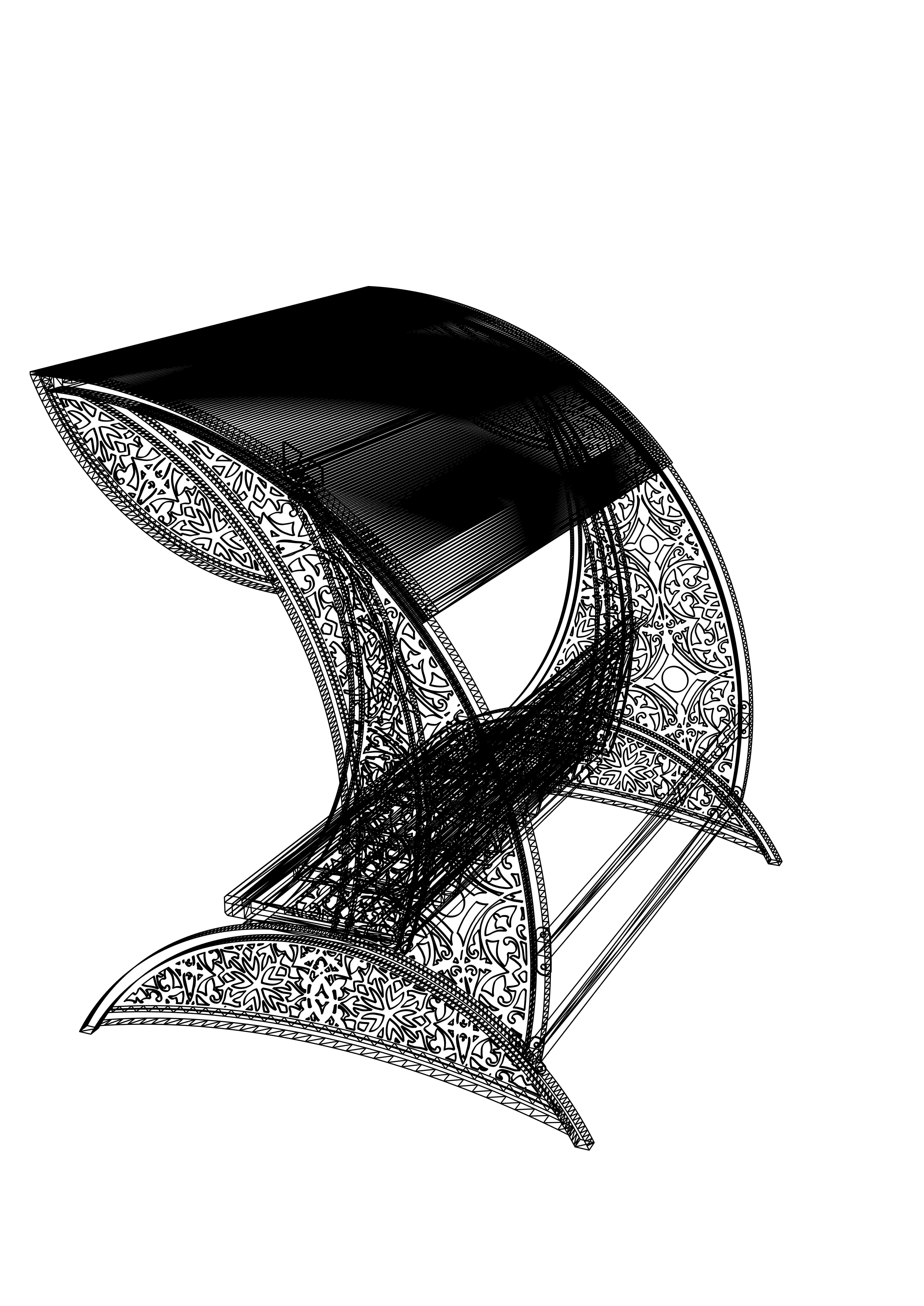 swing outdoor bench with canopy 3D model_5