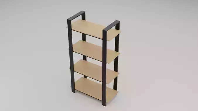 Shelving wooden bookcase with four shelves
