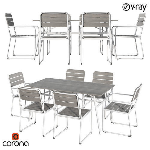 Outdoor light dinning set  3D model