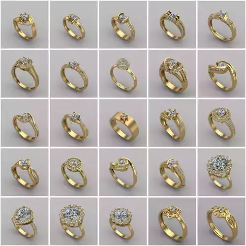 121 Files -  Women Ring Womens Rings Plain Models 3DM Files 