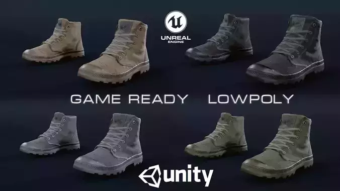 Pampa HI boots Low-poly 3D model