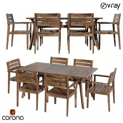Outdoor wood dinning set 