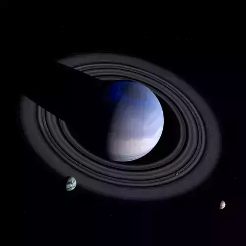 Blue Gas Planet with Moons - Alien Planet 8k  Low-poly 3D model