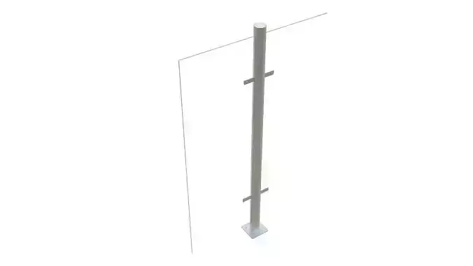 Stainless steel railing post 3D model