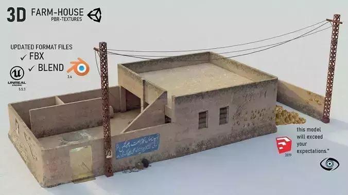 Village Farmhouse 3D Model