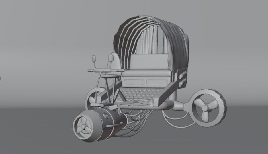 cyberpunk desi sci-fi vehicle 3d model with PBR texture 3D model_10