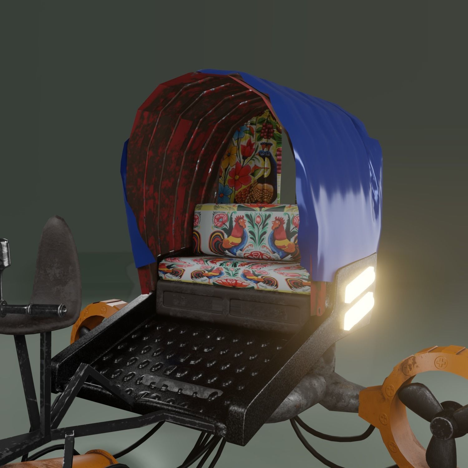 cyberpunk desi sci-fi vehicle 3d model with PBR texture 3D model_6