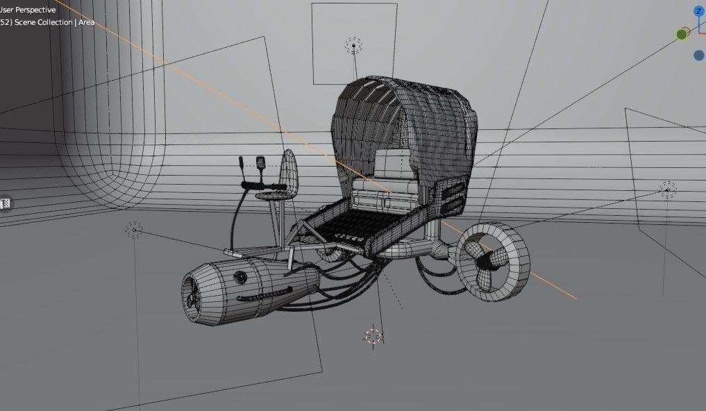 cyberpunk desi sci-fi vehicle 3d model with PBR texture 3D model_8