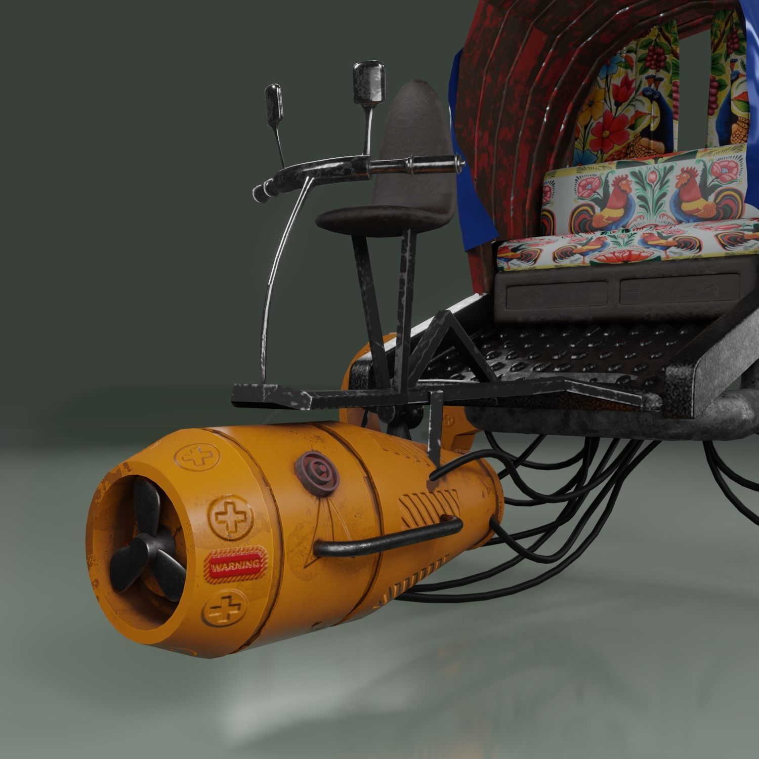 cyberpunk desi sci-fi vehicle 3d model with PBR texture 3D model_5