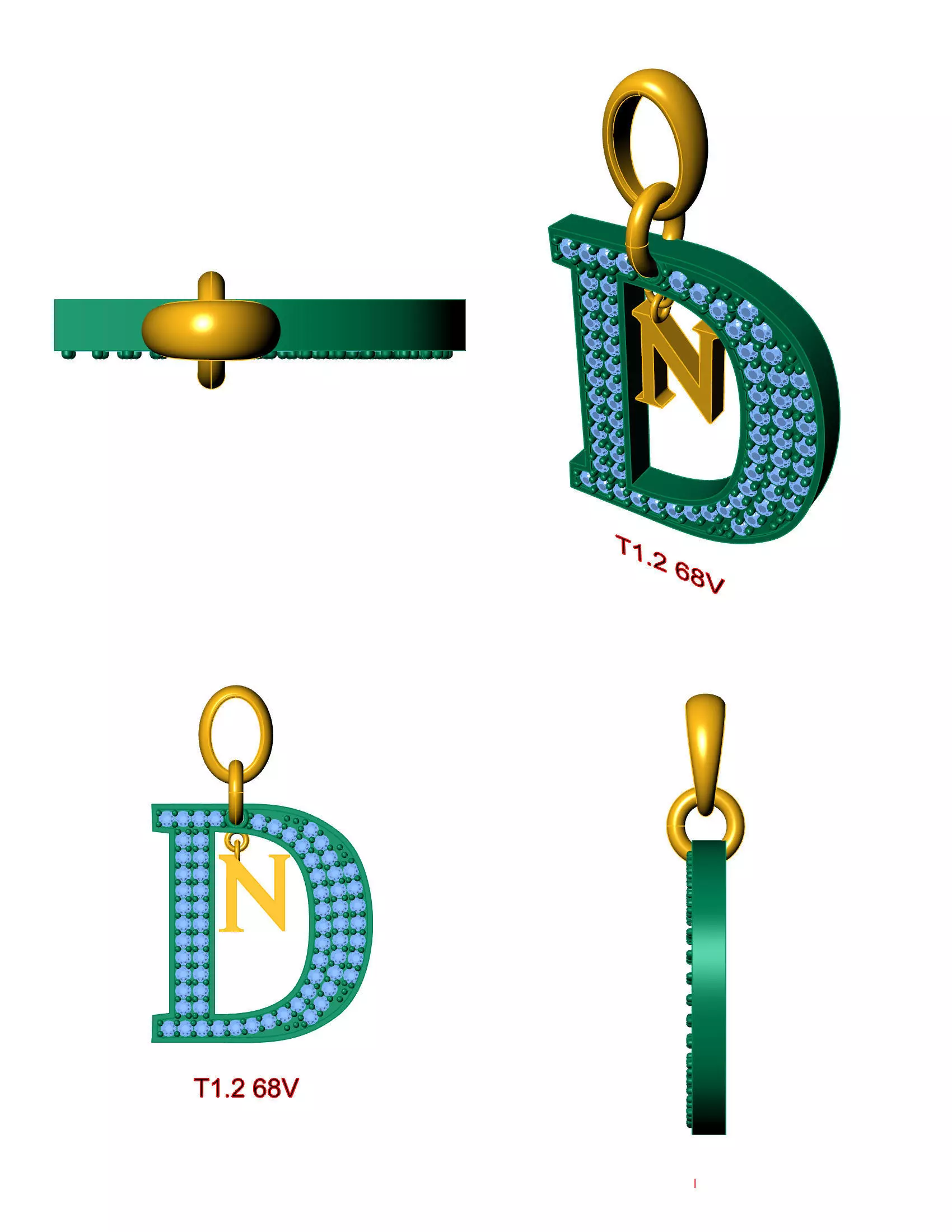 mat day chu D 3D print model