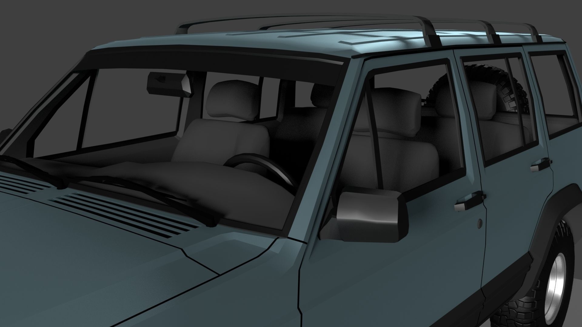 Jeep Cherokee low poly 3d model 3D model_2