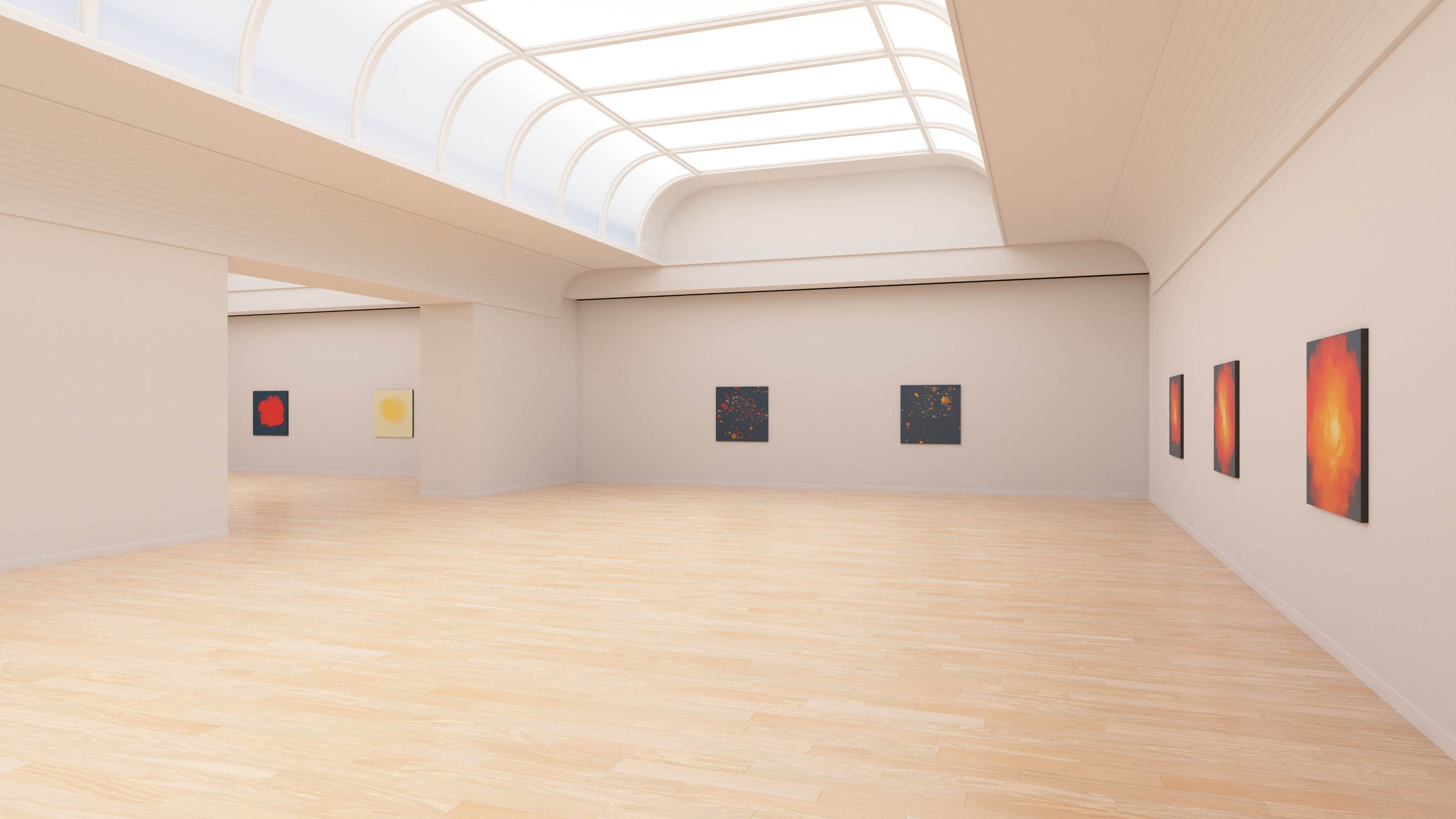 Art Museum Gallery Interior 24 Low-poly 3D model_7