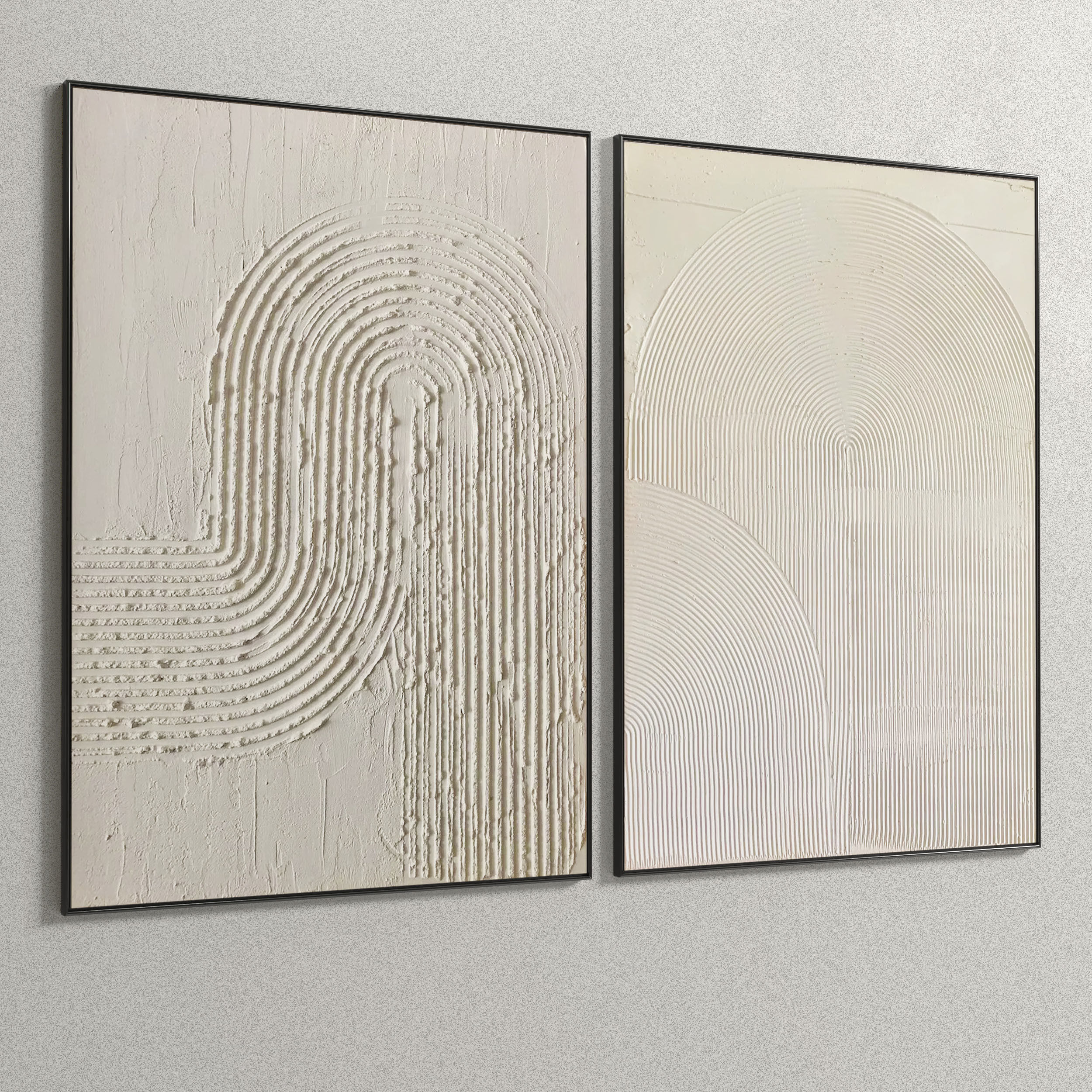 Plaster Two Photo Frame E-36 Low-poly 3D model_4