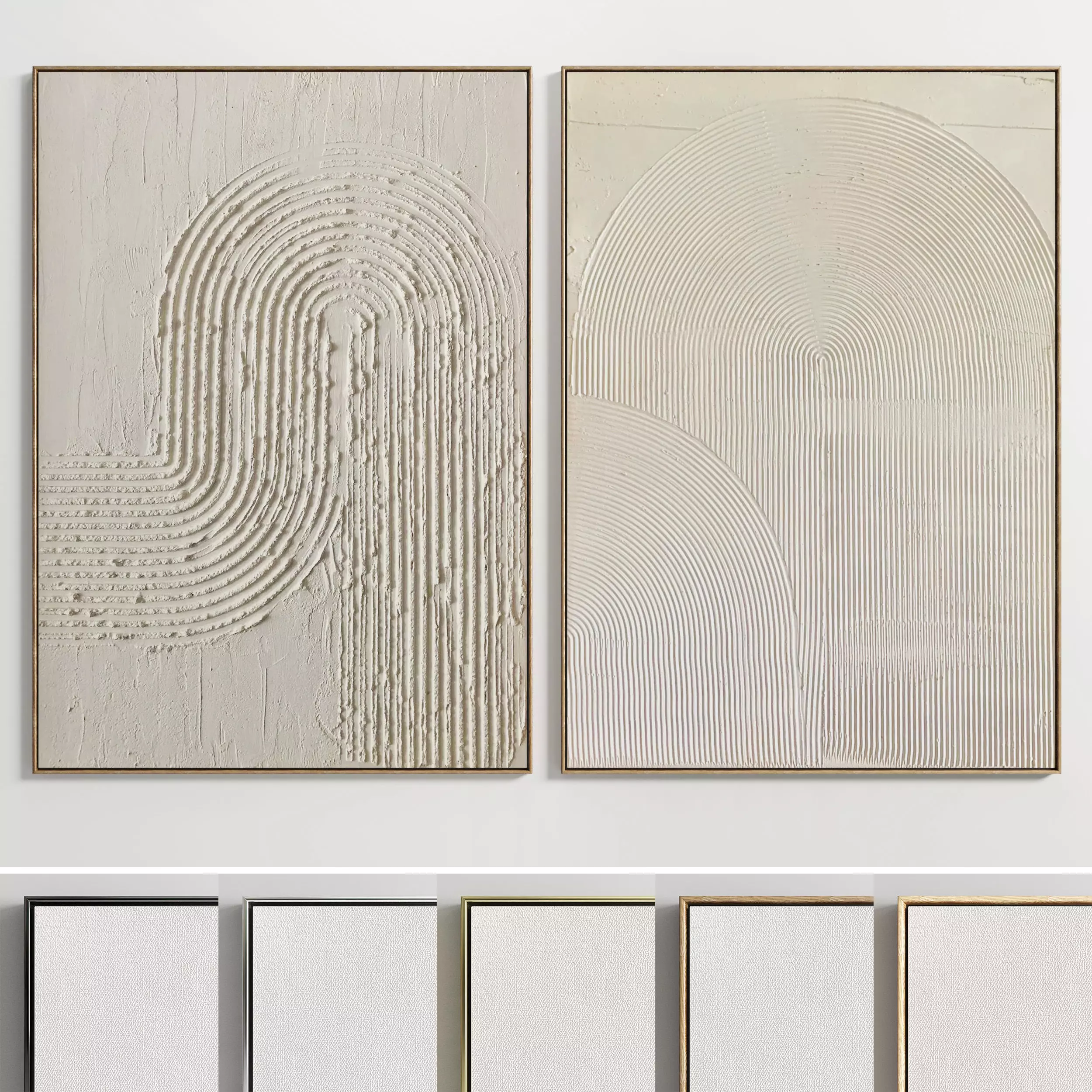 Plaster Two Photo Frame E-36 Low-poly 3D model_0