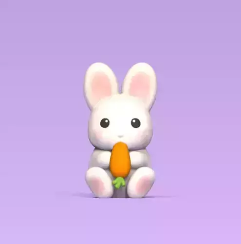 Bunny Eating Carrot