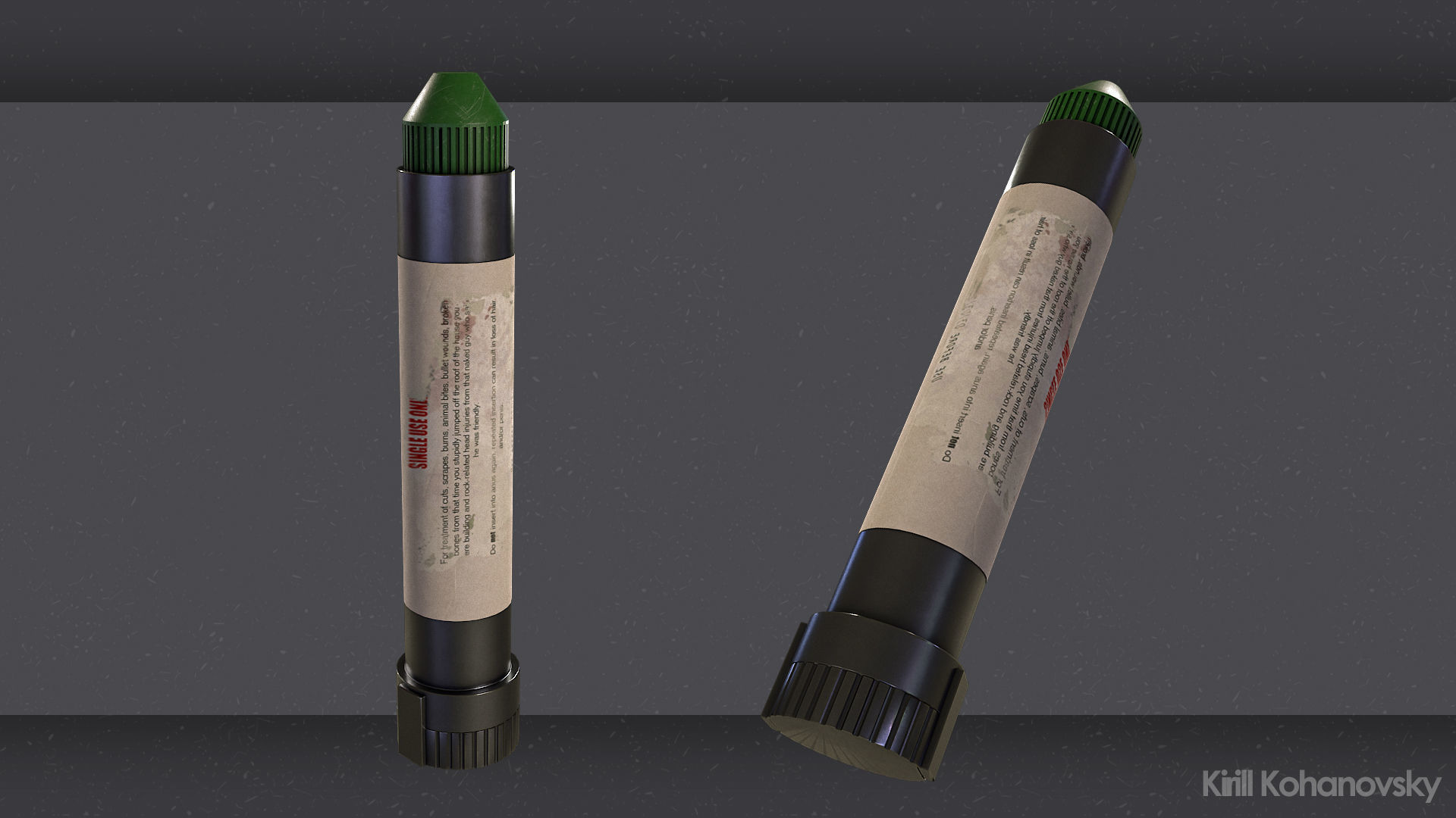Health Syringe Low-poly 3D model_1