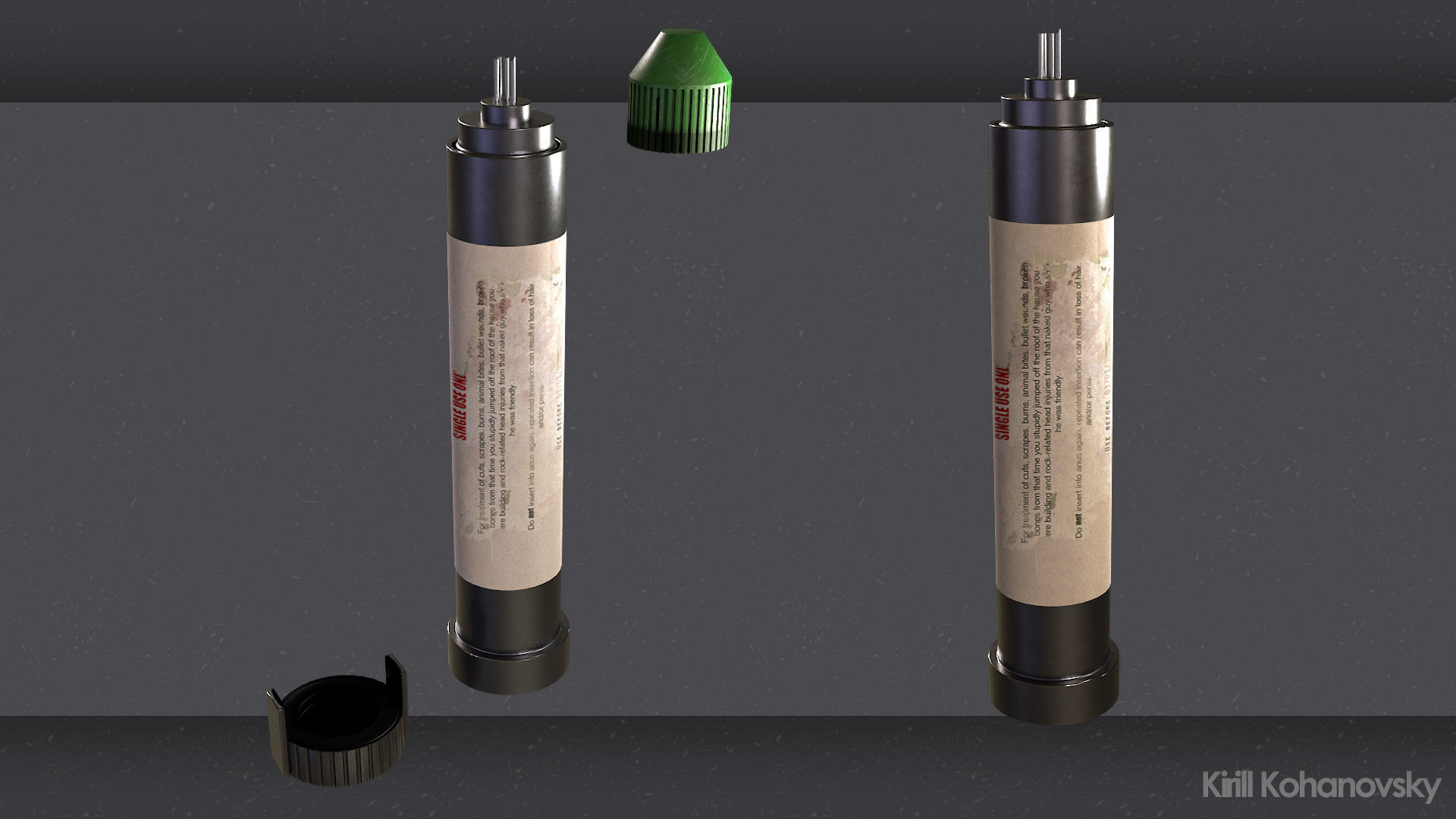 Health Syringe Low-poly 3D model_2