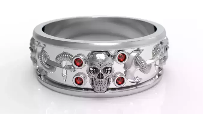 ring skull anchor 3D print model