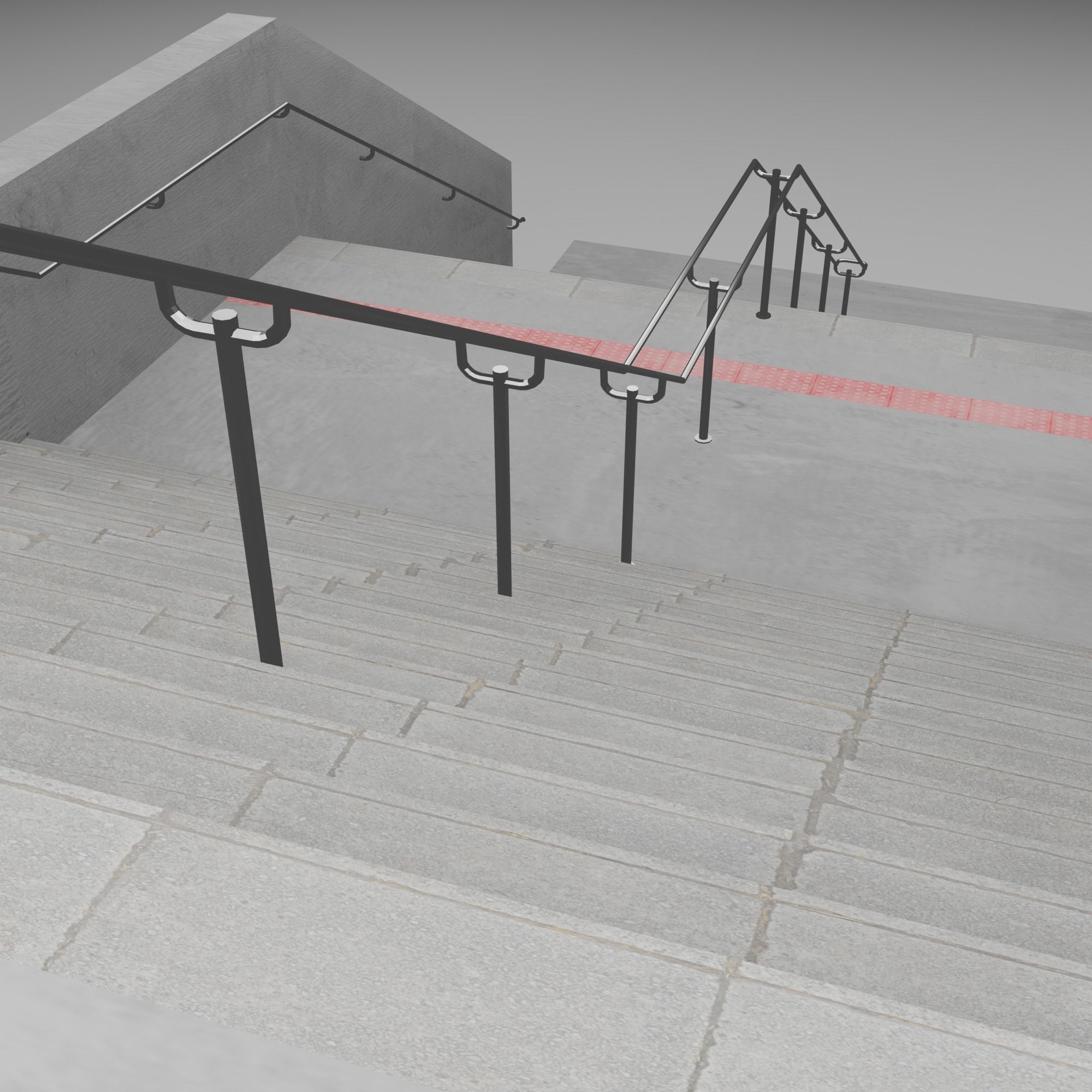 Stairs stair railing - stair railing 3D model_4