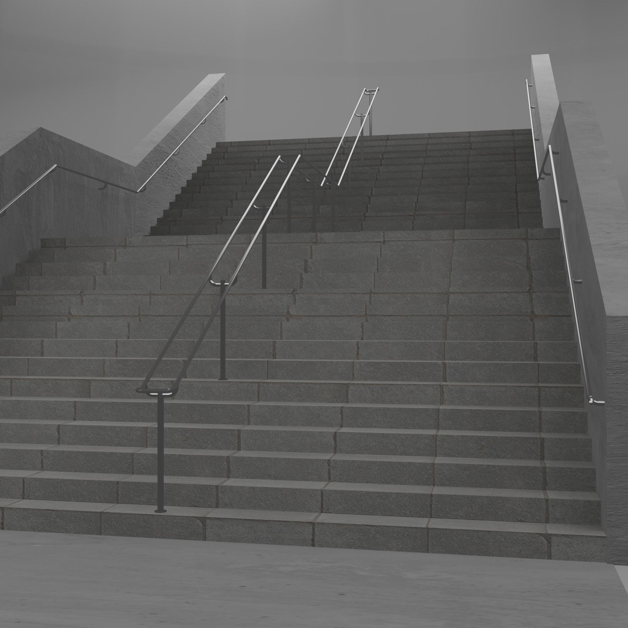 Stairs stair railing - stair railing 3D model_1