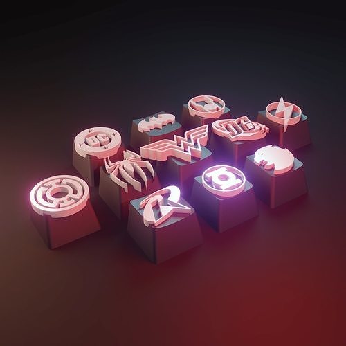 Super Heroes - Keycap for mechanical keyboard  - DC -Marvel 3D print model