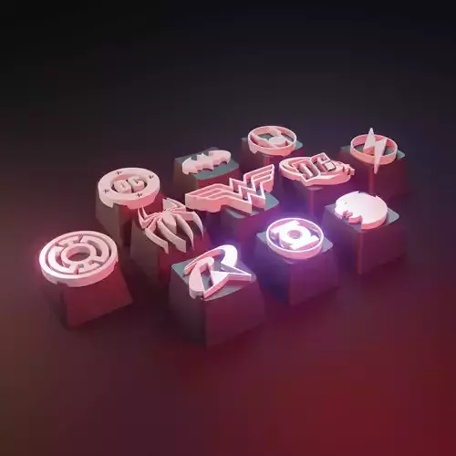 Super Heroes - Keycap for mechanical keyboard  - DC -Marvel 3D print model