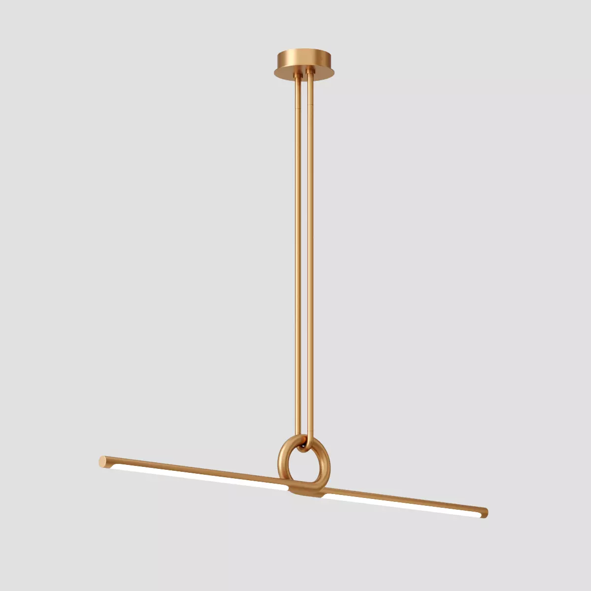 Beau Loop Brass Linear Pendant Light 3D model_0