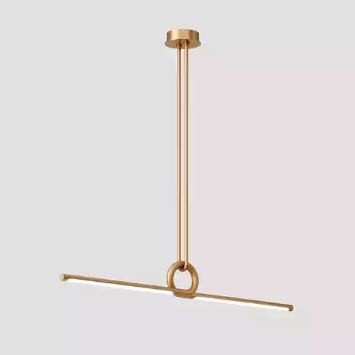 Beau Loop Brass Linear Pendant Light 3D model